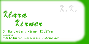 klara kirner business card